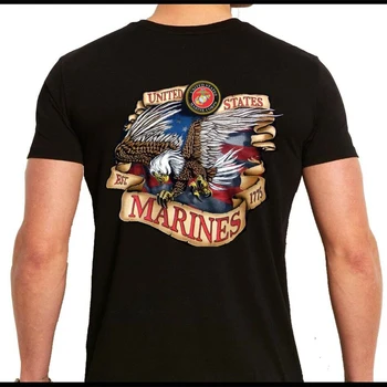 US Marine Corps Marines Angriber Eagle-T-Shirt. Sommer Bomuld kortærmet O-Neck Herre T-Shirt Nye S-3XL