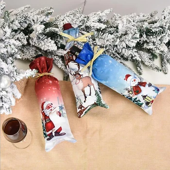 Vin Flaske Dekoration Bag 2020 Nye Juledekoration Gamle Mand Dukke Vin Flaske Dække Julepynt Santa Claus