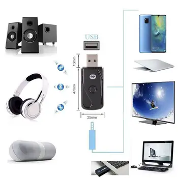 Wireless USB Bluetooth-4.2 Sender Adapter Audio Music Stereo-Dongle, Modtager Til Windows XP/Vista / 7/8 /10 Mac Os