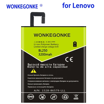 WONKEGONKE 3200mah BL250 batteri til Lenovo VIBE S1 S1c50 S1a40 Batterier Batería