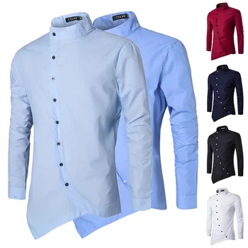 ZOGAA 2019 Nye Mode Mænd Shirts med Lange Ærmer Fast Slim-Fit Design Formel til Casual Herre Skjorter Plus Størrelse S-3XL Kjole Skjorte