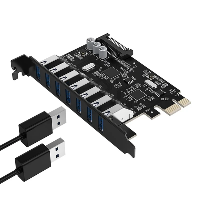 ORICO PVU3-7U-V1-7 Port USB3.0 PCI-E udvidelseskort Med Dual Chip-Adapter-Kort, Express Card til Windows Vista PC