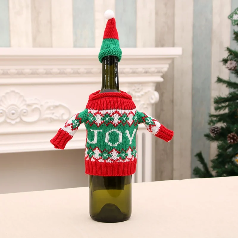 Jul Vin Flaske-Sæt Sweater Vin Flaske-Sæt Søde Jule Vin Flaske Ornament Home Parties Festivalen Nye År Dekorationer