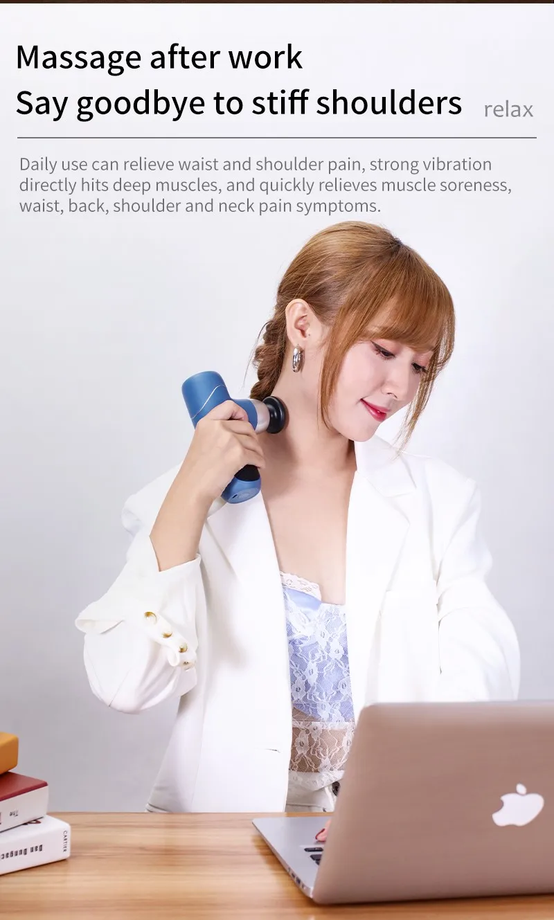 USB Fine Mini Electric Muscle Massage Pistol Lomme Hals Muscle Massager Smerte-Terapi til Krop Massage Afslapning, Lindring af Smerter