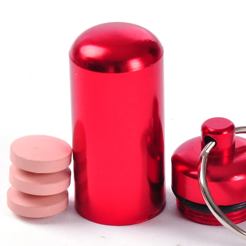 Aluminium Bærbar Pille Flaske Udendørs Vandtæt Piller Tilfælde Medicin Container Mini Hætteglas Kit Rejser Opbevaring Lukket Boks