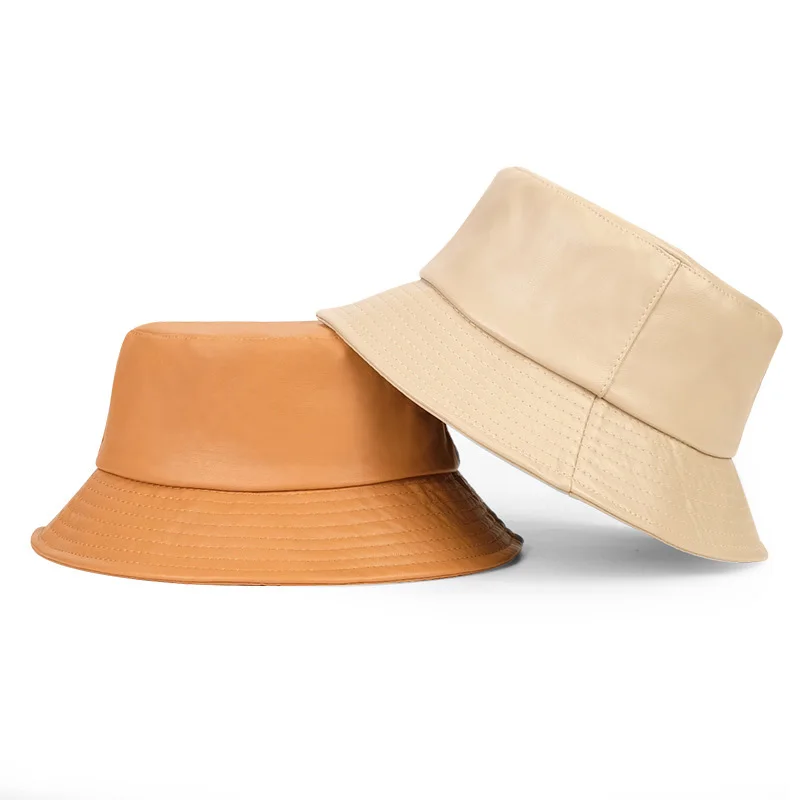 Geebro 2021 Nye Pu Læder Ins Kvindelige Bandage Solid Tendens Dome Solhat Kvinder Girl Udendørs Forår, Efterår Hip Hop Cap Panama Hat