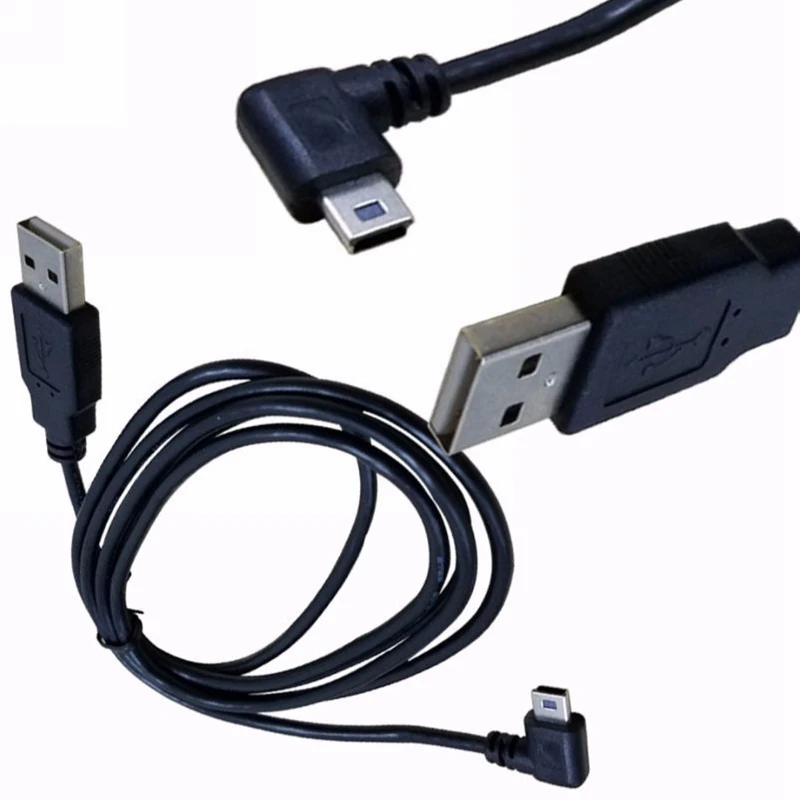 1PC USB 2.0-EN Mandlig Stik til Mini-5-Pin-Venstre Vinklet 90 Graders Stik Data Kabel Ledning 1,5 M/5 M 3 M/10 FOD Sort