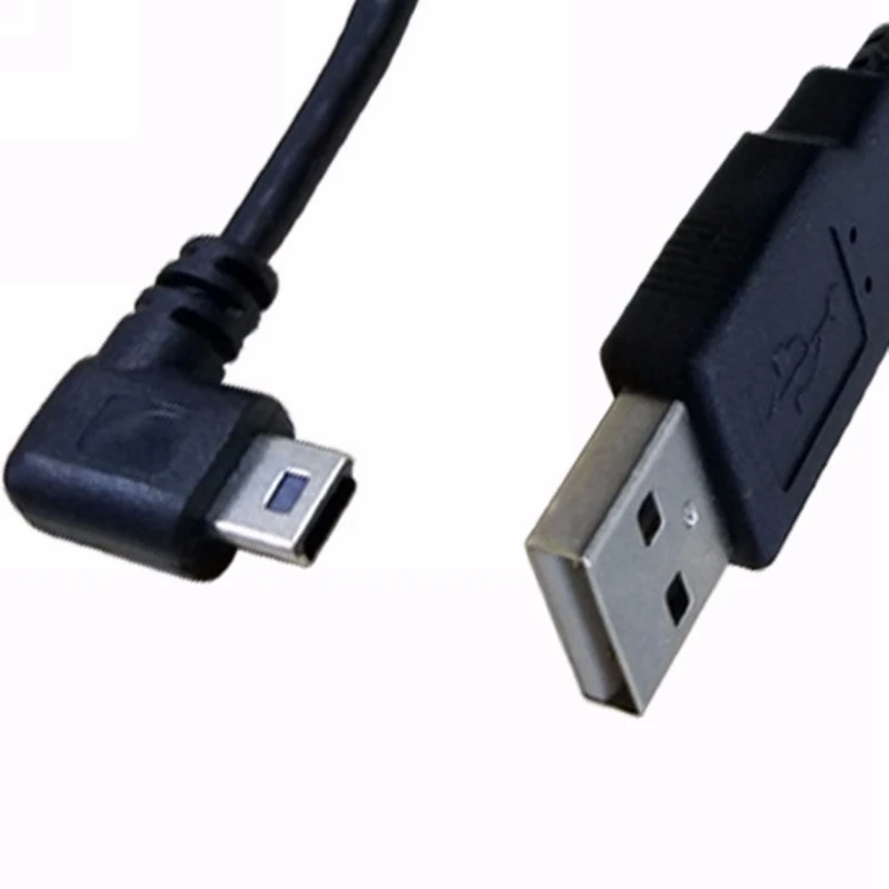 1PC USB 2.0-EN Mandlig Stik til Mini-5-Pin-Venstre Vinklet 90 Graders Stik Data Kabel Ledning 1,5 M/5 M 3 M/10 FOD Sort