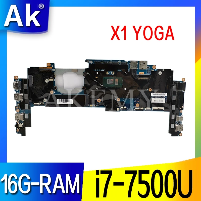 16822-1 LRV2 MB 448.0A913.0011 Bundkort Til Lenovo ThinkPad Yoga X1 Laptop Bundkort i7-7500 16GB RAM 01YR149 Test