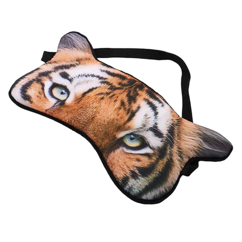 3D-Eye Mask Åndbar Sjove Tegneserie Dyr Udskrivning Tiger Fox Dog Eye Mask Skygge Sove Beroligende Beskyttelse af Øjne Blindfold