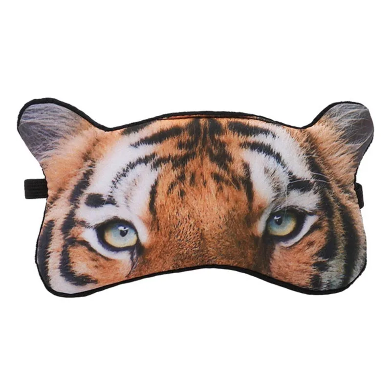 3D-Eye Mask Åndbar Sjove Tegneserie Dyr Udskrivning Tiger Fox Dog Eye Mask Skygge Sove Beroligende Beskyttelse af Øjne Blindfold