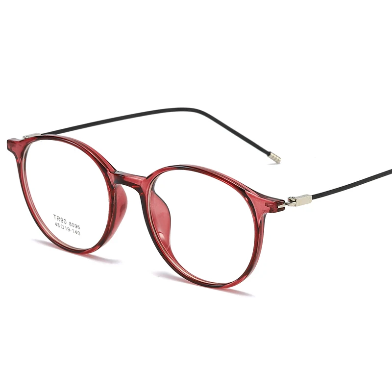 Nye retro tr90 rund ramme for nærsynethed briller med metal hinge håndlavet templer forestilling mode optik briller