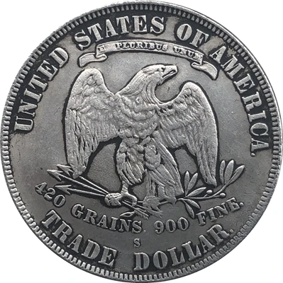 1875-S Handel Dollar MØNT KOPI