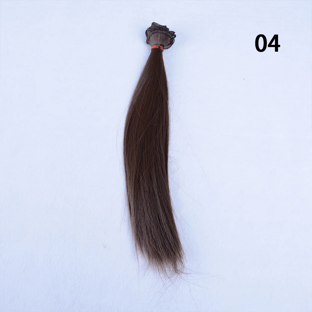 1stk 17-22cm hår refires bjd hår sort pink brun blå hvid grå farve lange lige hår paryk for 1/3 1/4 1/6 BJD diy