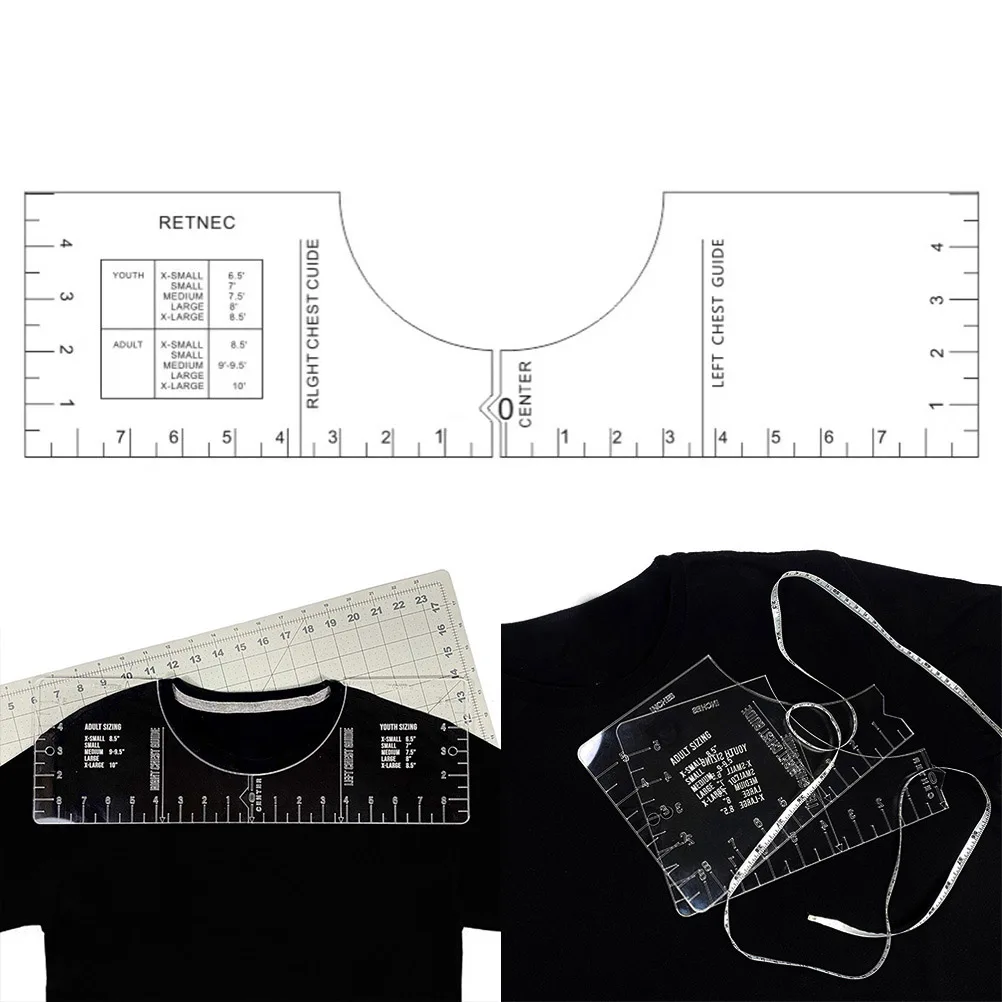 18 tommer T-Shirt Hersker Guide Vinyl T-Shirt Hersker Guide Akryl Shirt Alignment Tool