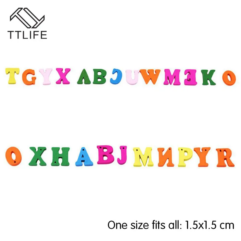 100 stk Diy Håndværk Børn Puslespil Legetøj Pædagogiske Træ-Alfabet Toy Scrabble Bogstaver Farverige Dekorative Bogstaver, Tal