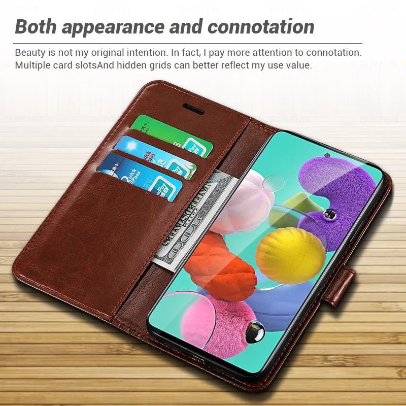 Magnetisk stå telefonen flip læder taske til Samsung Galaxy A51 A50 A50s A40 A40s A71 card wallet taske cover på En 40 51 50 50 71