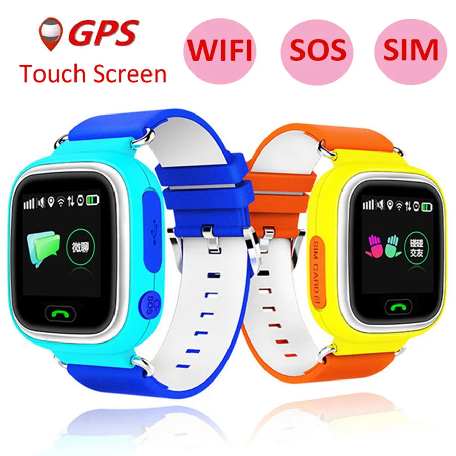 Overskud Vind Q90 Børn GPS-Ur, Farve Tv med SOS-opkald Voice Chat GPS Tracker Telefon Se WIFI Beliggenhed Med APP