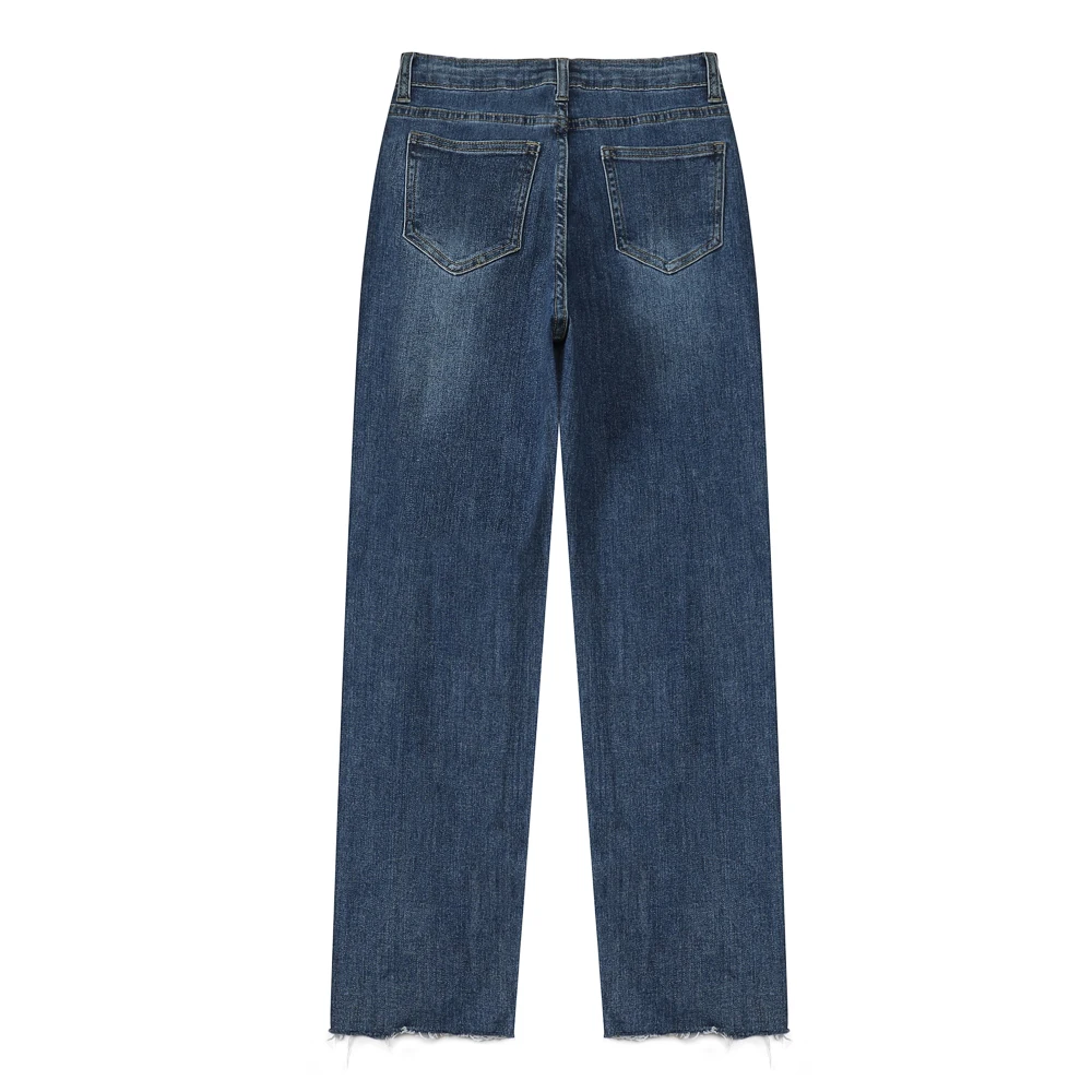 Kvinders Jeans 2021 Foråret Casual Harajuku Streetwear Høj Talje Bukser Blå Alsidig Vintage Baggy Kvindelige Lige Bukser