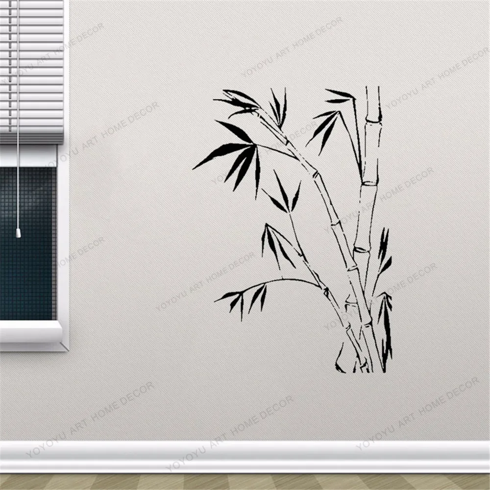 Bambus Plante Miljømæssige Moderne Indretning Beskyttelse Vinyl Art Wall Stickers Til Børn Værelser, boligindretning CX594