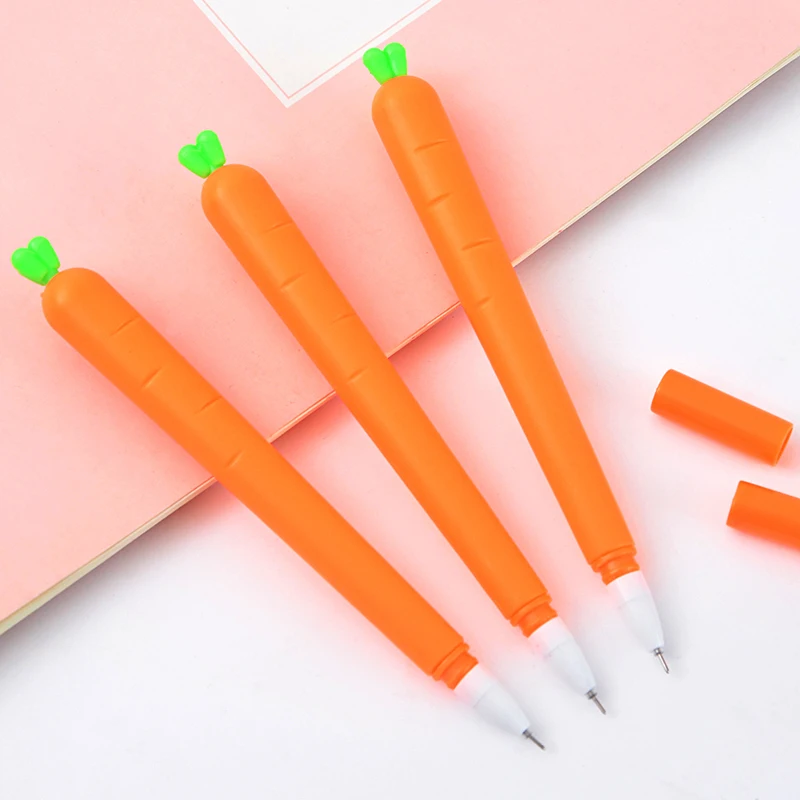 Kreative tegnefilm Gulerod Gel Pen 0,5 mm Neutral Pens for Skole Skriver kontorartikler Pen Søde koreanske Papirvarer Gave