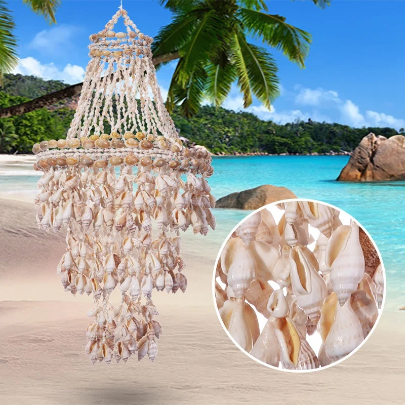 Conch Sea Shell Wind Chime for Udendørs Indendørs Hængende Pendel Shell Hængende Ornament Væg Udsmykning til Haven