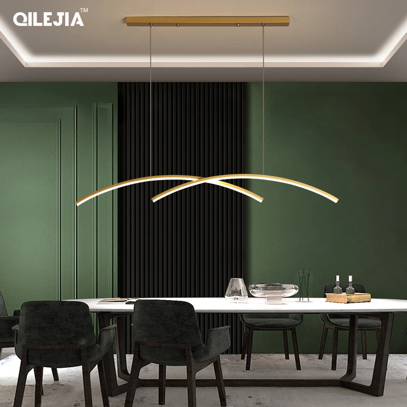 Luksus lysekrone moderne restaurant med lysekrone golden black bar bordlampe Nordiske kreative minimalistisk led designer lysekrone