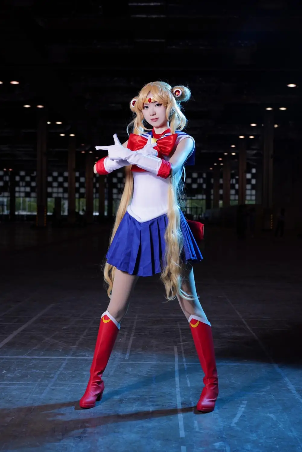 Sailor Moon Anime Cosplay Sko Piger Knæet Længde PU Læder Cosplay Støvler med Høje Hæle Lynlås-up Halloween Sko Størrelsen Gratis Skibet