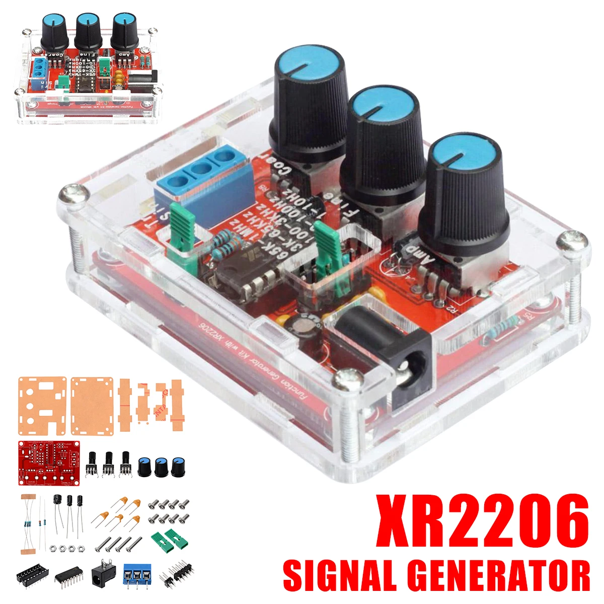 Justerbar Frekvens Amplitude Signal Generator DIY Kit Sinus/Trekant/Firkant Bølge 1 hz-1MHz Elektroniske Måleinstrumenter