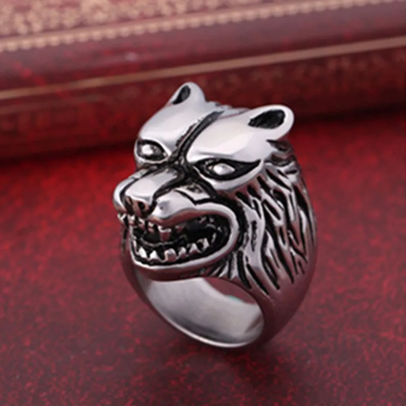 MANGOPIE Tibetansk Sølv Wolf Hoved Ringe Til Mænd, Rock, Punk Ringe Cool Biker Smykker Klassisk Design, Dyr, Ringe, Smykker