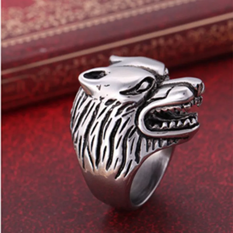 MANGOPIE Tibetansk Sølv Wolf Hoved Ringe Til Mænd, Rock, Punk Ringe Cool Biker Smykker Klassisk Design, Dyr, Ringe, Smykker