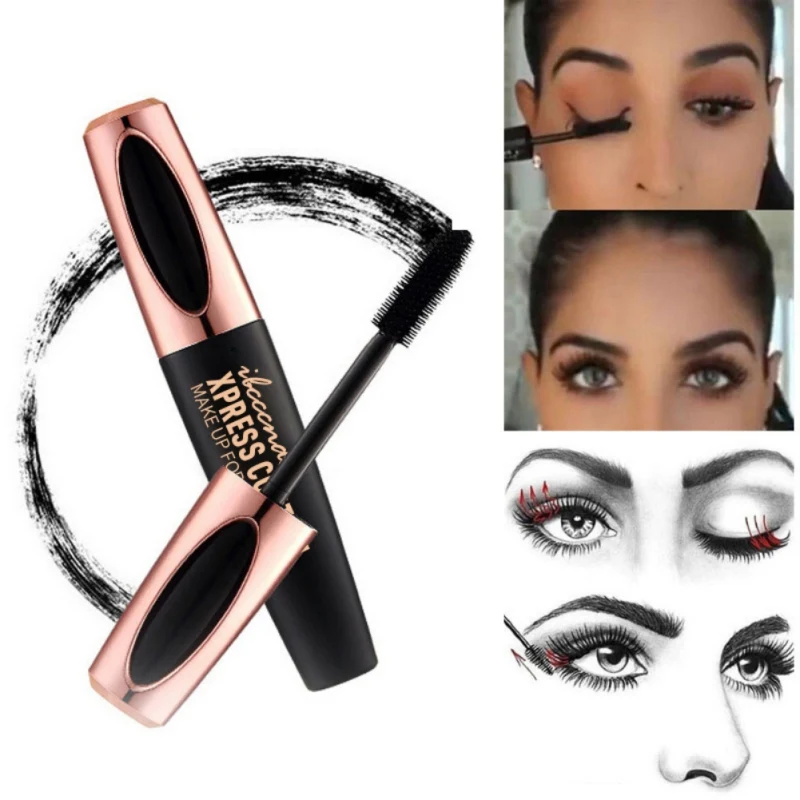 Nye 4D-Silk Fiber Lash Mascara Vandfast Mascara Til Eyelash Extension Sort Tyk Forlængelse Vipper Kosmetik