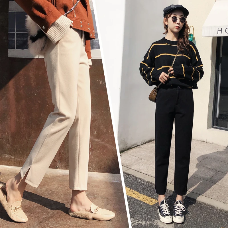 Vintage Smarte Streetwear Afslappet Kvinder Bukser Med Høj Talje Harem Bukser, Løse Bukser Kvindelige Tykkere Pantalon Femme