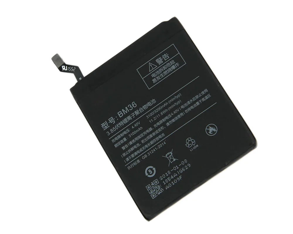 ISUNOO 5pcs/masse 3.85 V 3100mAh BM36 Mobiltelefon Batteri Til Xiaomi 5S Udskiftning af Batteri