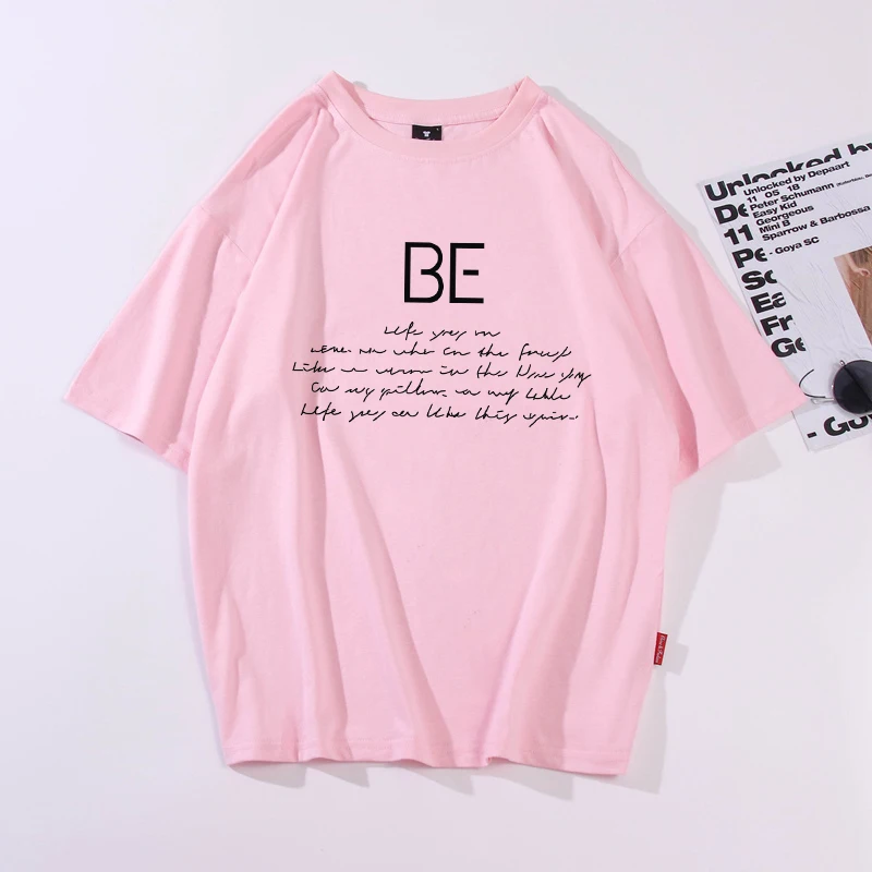 Bangtan Drenge At Være T-Shirt Sommer Nye Koreanske Kpop Bomuld Toppe Mænd Kvinder Unisex Casual Streetwear Overdimensionerede Par T-Shirts Tøj