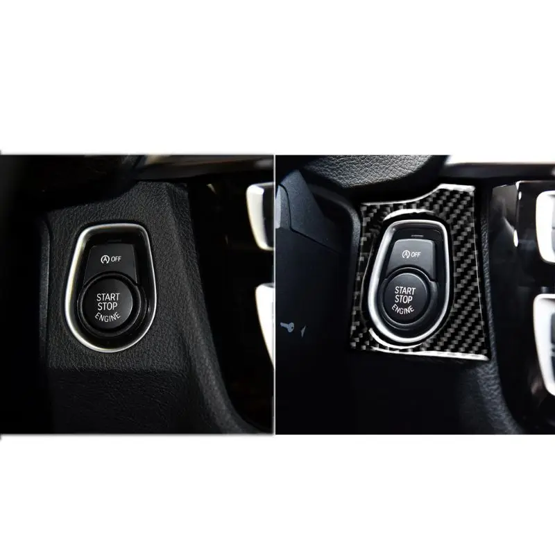 Carbon Fiber Trim Motor Start Knap Sticker Indvendige Dæksel til BMW 3-Serie 4
