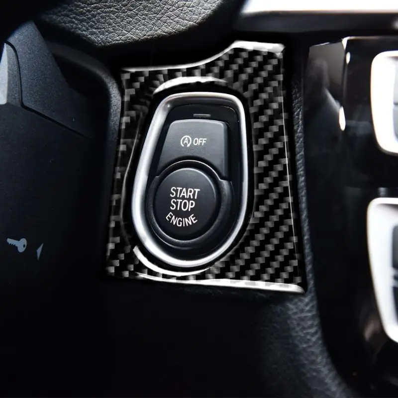 Carbon Fiber Trim Motor Start Knap Sticker Indvendige Dæksel til BMW 3-Serie 4