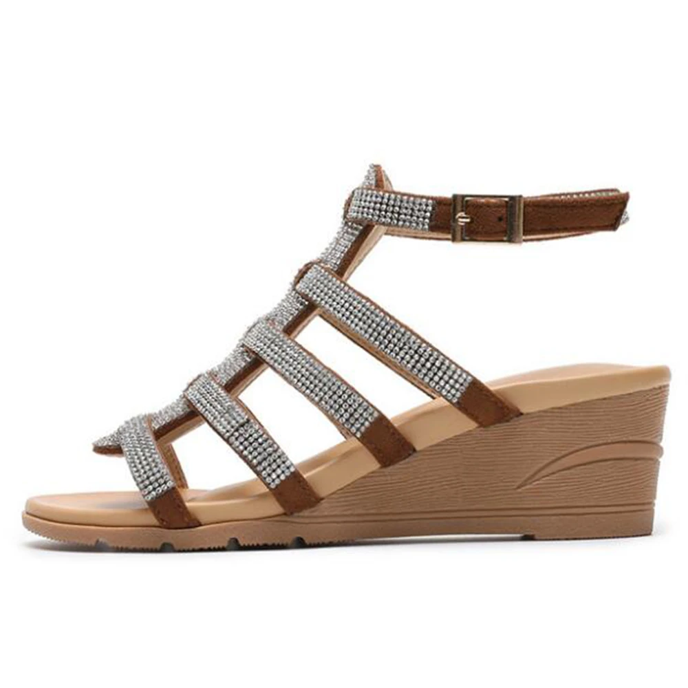 2020 Sommeren nye damemode Rom skråning med sandaler, afslappet kvinder sandaler Boheme-stil, Rhinestone banket sandaler hy 170