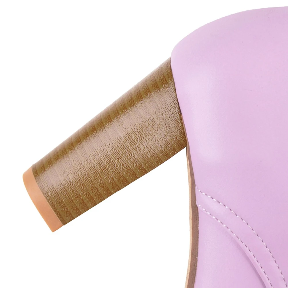Nye Damer Retro Lace-up-Pumper, 8cm Høje Hæle Sko Spids tå bryllup Stilet Shoes Mujer for Kvinder Lilla Hvid Plus Størrelse