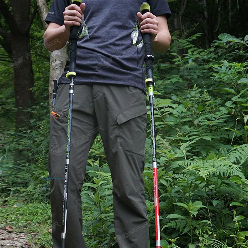 2stk 219G Ultralet kulfiber Folde Sammenklappelig Trail Running Stok til Udendørs Camping spadserestokke Trekking