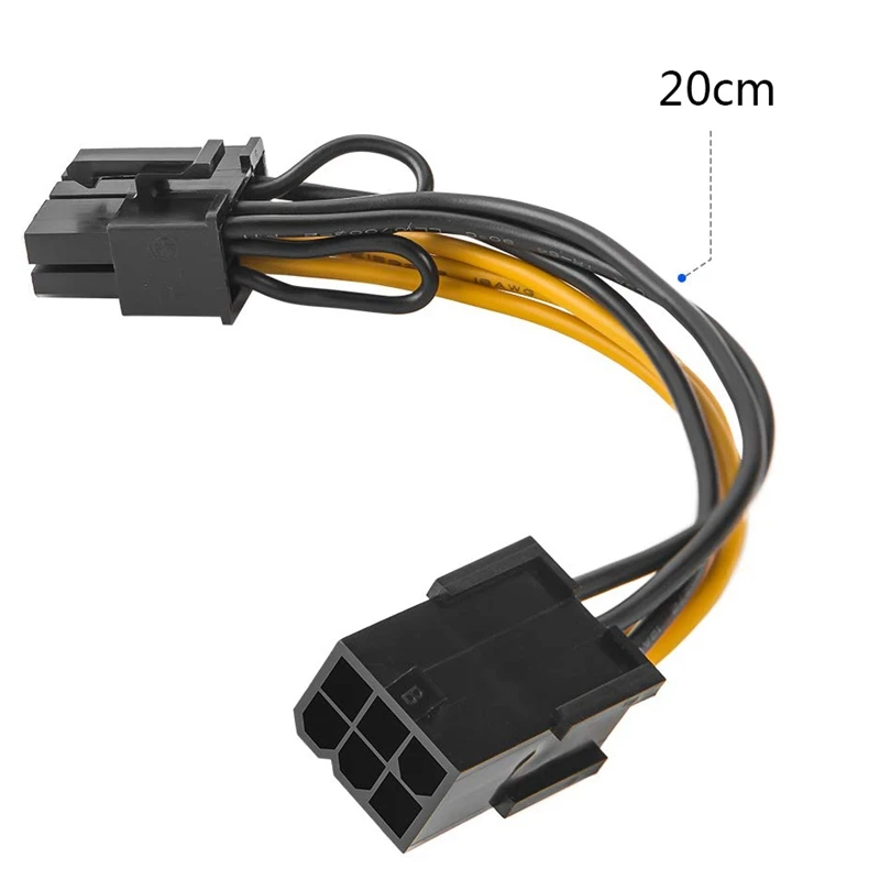 Pcie-Adapter Kabel,2-Pack 6-Pin og 8-Pin Pcie-Express Power Adapter Kabel,7.78 Inches/20Cm