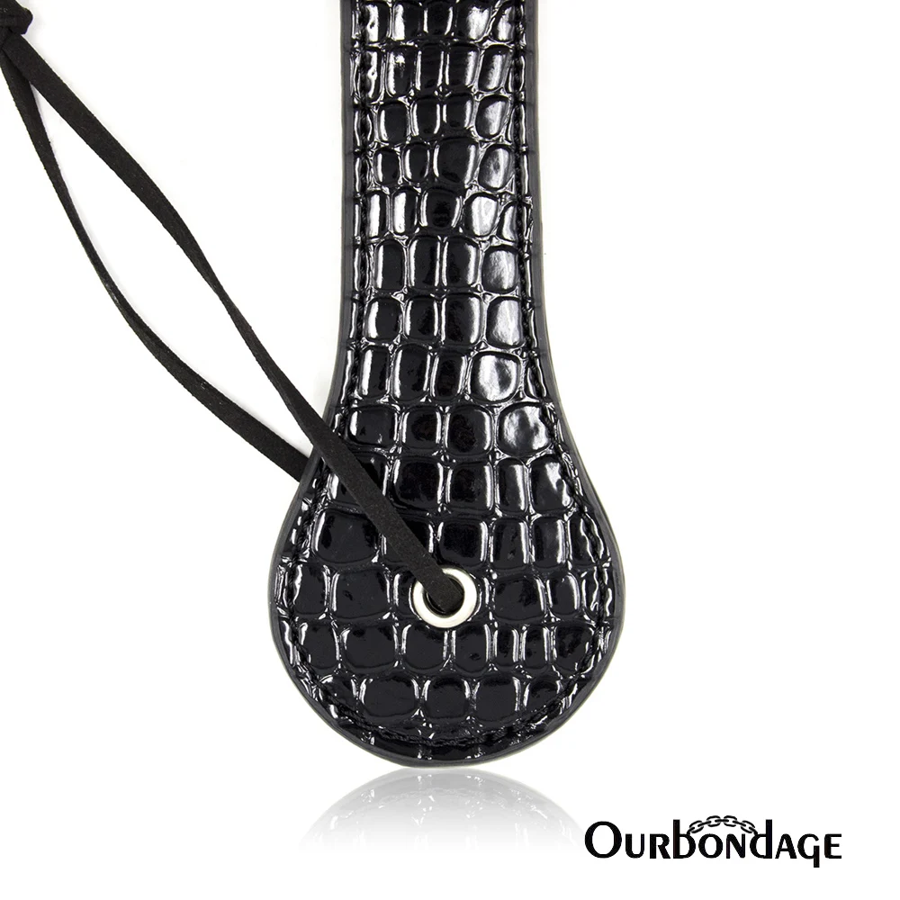 Ourbondage Krokodille Mønster PU Læder Paddle med Rektangel Form for Voksne Sex BDSM Endefuld Legetøj Til Mænd, Kvinder og Par