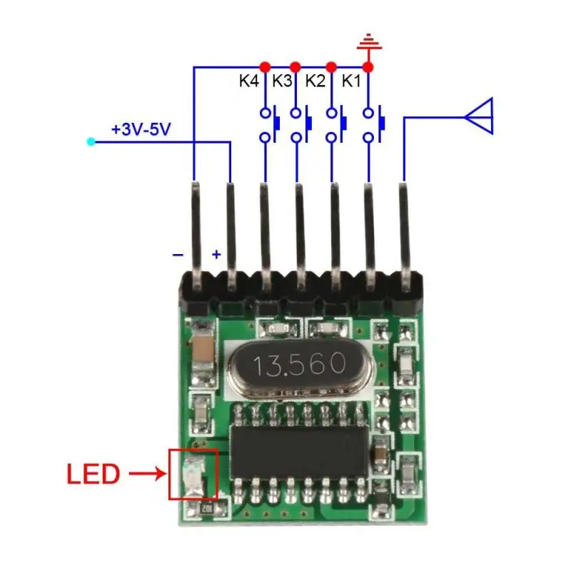 QIACHIP RF-433 Mhz-1527 Læring Kode Trådløs Fjernbetjening 433.92 Mhz Senderen Modul Til Garage Porten Light Controller