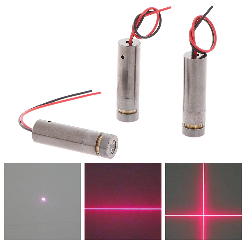 5mW 650nm Røde Punkt / Linje / Cross Laser Modul Hoved-Glas Linse Focusable Industrielle Klasse Hot