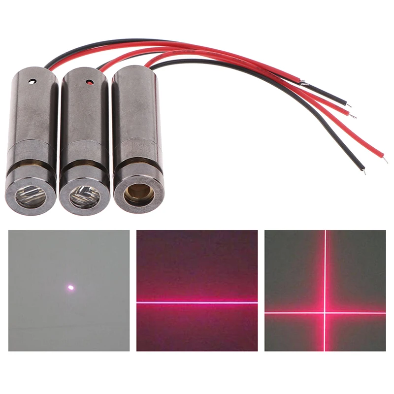 5mW 650nm Røde Punkt / Linje / Cross Laser Modul Hoved-Glas Linse Focusable Industrielle Klasse Hot