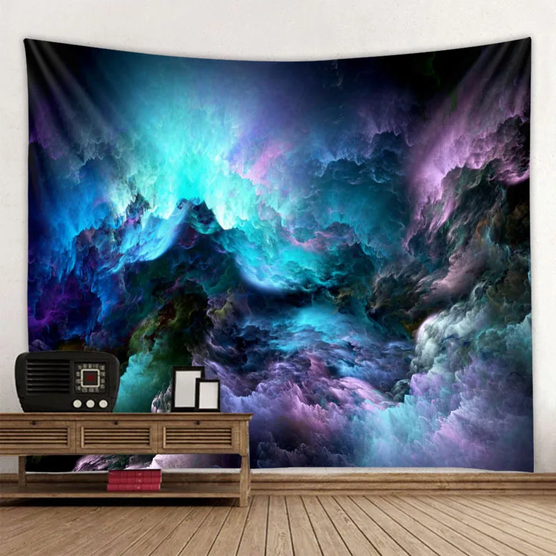 Trippy Galaxy Farvet Tåge Væggen Hænger Tapetet Psychedlic Tæppe Natur Stjernehimmel Natur Drømmende Baggrund Dorm Home Decor