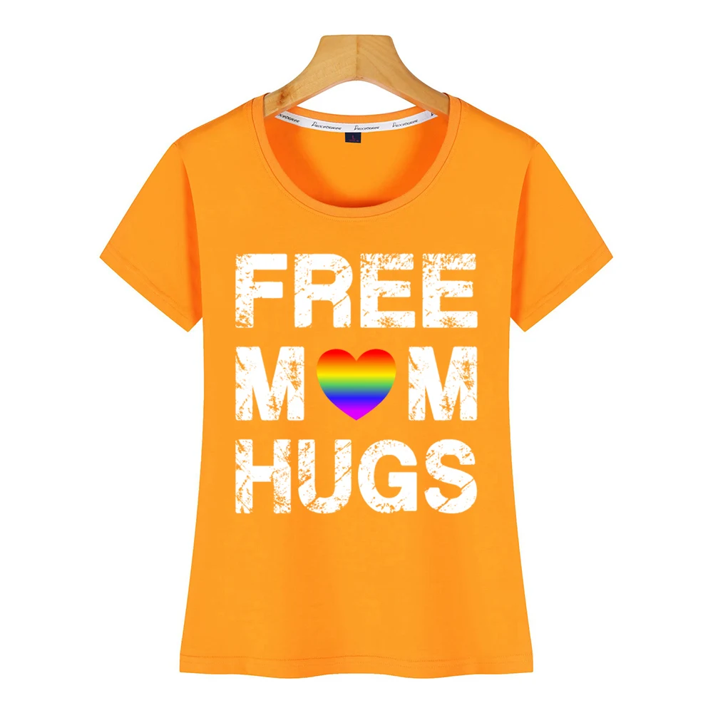 Toppe, T-Shirt Kvinder gratis mødre knus lgbt-regnbuen gay pride flag flowy Tegneserie Indskrifter Print Kvindelige Tshirt