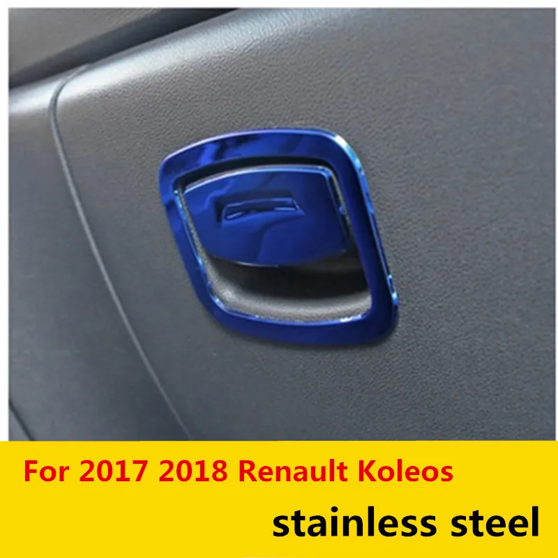 Høj kvalitet rustfrit stål handskerum håndtere dekoration klistermærker Til 2017 2018 Renault Koleos ,Car-Styling