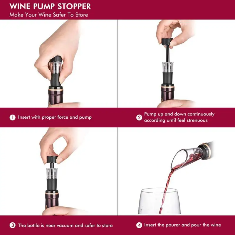 Luftpumpe Vin Oplukker Lufttryk Vakuum Rød Vin Prop Øl Låget Åbner Proptrækker Propper Ud Af Rustfrit Stål Pin-Kode