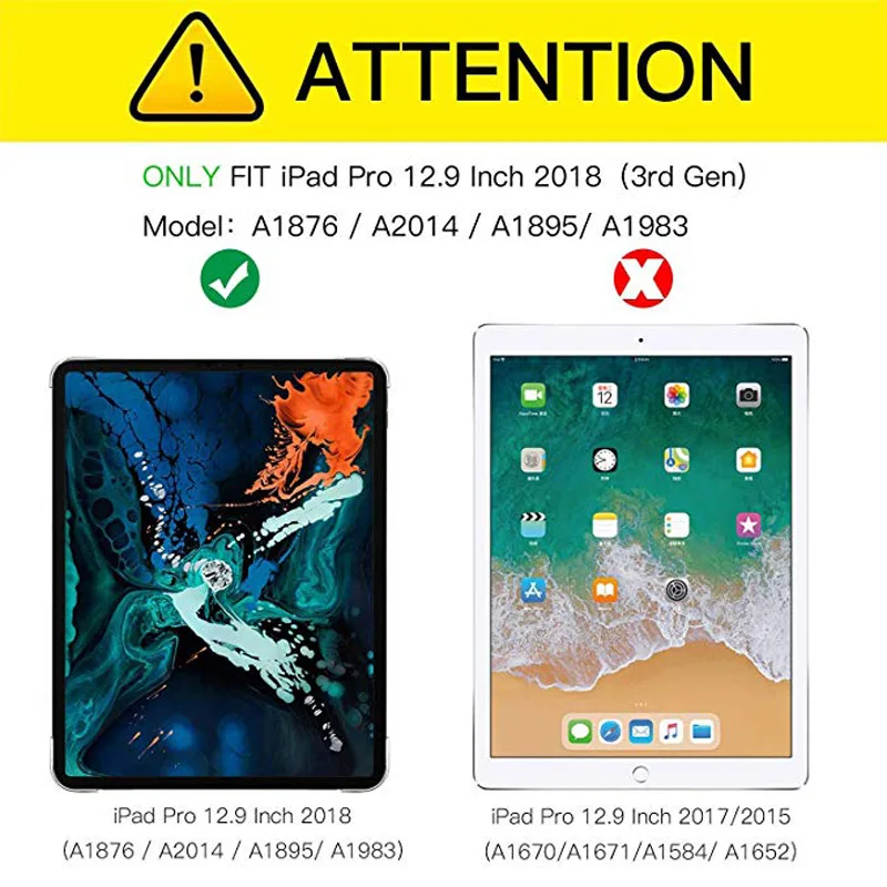 For iPad Pro 12.9 Dække 2020 Funda Dække Stå Læder Shell Folio etui til iPad Pro 12.9 Tilfælde 2018 + Film
